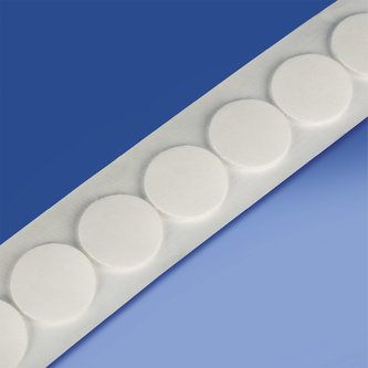 Bollino di velcro maschio + femmina diametro mm. 35 bianco