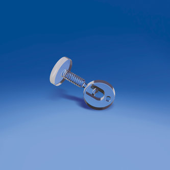 Push screw - flat head Ø mm. 15 - thickness between 0 and 8 mm.