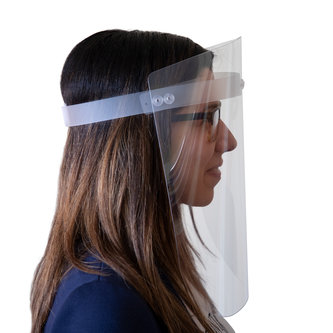 Cobertura facial completa do escudo anti-embaciamento com espaçador - sistema de fecho com velcro (encomenda mínima 10 pcs)
