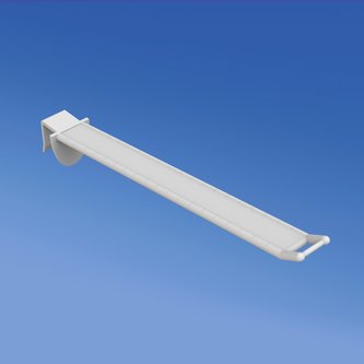 Universal wide reinforced plastic prong mm. 250 white for thickness mm. 16 with small price holder