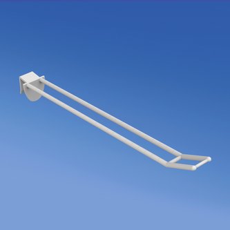 Universal double plastic prong mm. 250 white for thick mm. 16 with big price holder