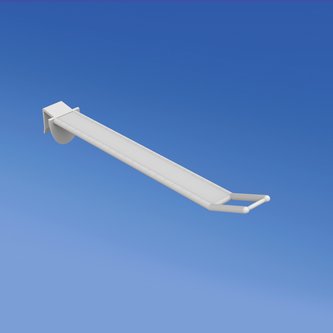 Universal wide reinforced plastic prong mm. 250 white for thickness mm. 16 with big price holder