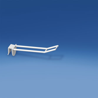 Prendedor de plástico duplo universal mm. 100 branco para espessura mm. 10-12 com grande suporte de preço