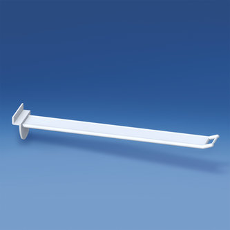 Wire reinforced slatwall prong white with small price holder mm. 250