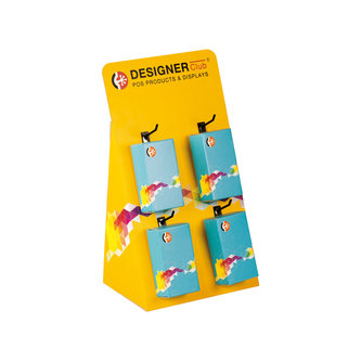 Expositor de cartón para mostrador para puntas adhesivas individuales