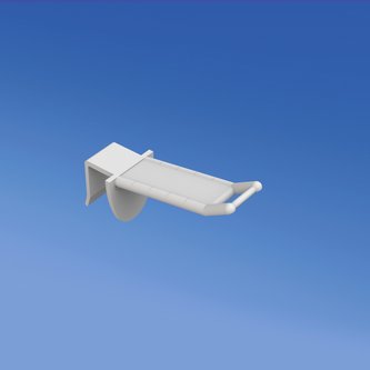 Universal wide reinforced plastic prong mm. 50 white for thickness mm. 16 with small price holder