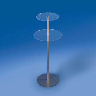Floor stand with double round shelf