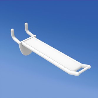 Wide reinforced prong white for honeycomb panels 16 mm. thick, small price holder, mm. 100