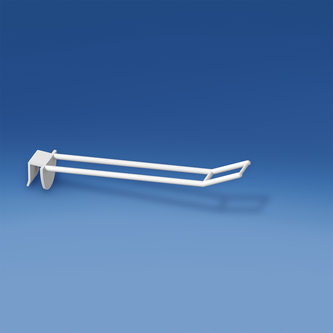 Prendedor de plástico duplo universal mm. 200 branco para espessura mm. 10-12 com grande suporte de preço