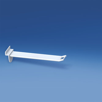 Wire reinforced slatwall prong white with small price holder mm. 150