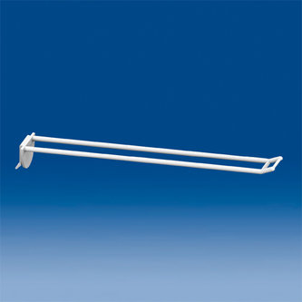 Universal double plastic prong mm. 250 white with small price holder