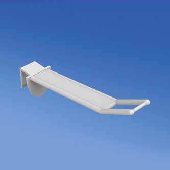 Pinza universal ancha de plástico reforzado mm. 100 blanco para espesor mm. 16 con porta precios grande