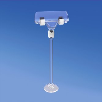 ADHESIVE MINI BASE Ø 30 MM WITH STEM AND CLAMP SIGN HOLDER