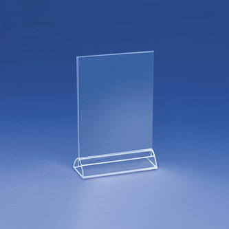 Petit socle transparent 150 mm. avec pochette en pvc