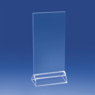 Petit socle transparent 100 mm. avec pochette en plexiglass