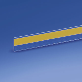 Profil porte-étiquettes adhésif simple pli 18 x 1000 mm pvc antireflet