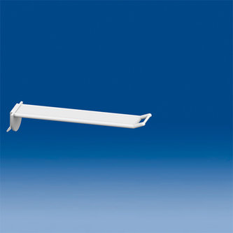 Prendedor de plástico largo universal mm. 150 branco com pequeno suporte de preço