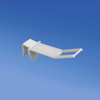 Universal wide reinforced plastic prong mm. 50 white for thickness mm. 16 with big price holder