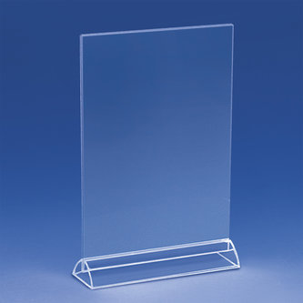 Petit socle transparent 210 mm. avec pochette en plexiglass