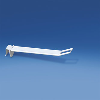Universal breite verstärkte Kunststoffzinken mm. 150 weiß für Dicke mm. 10-12 mit großem Preishalter