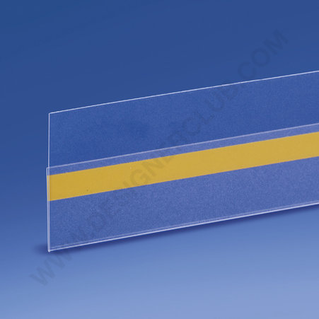 Profilo porta prezzi piatto, 1 piega, adesivo mm. 50 x 1000 in PET cristallo ♻