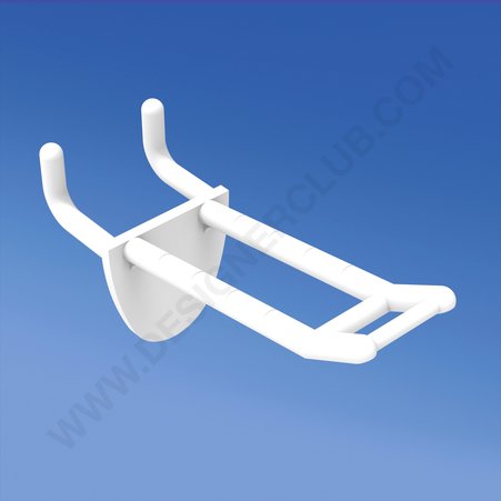 Double prong white for honeycomb panels 16 mm. thick, small price holder, mm. 50
