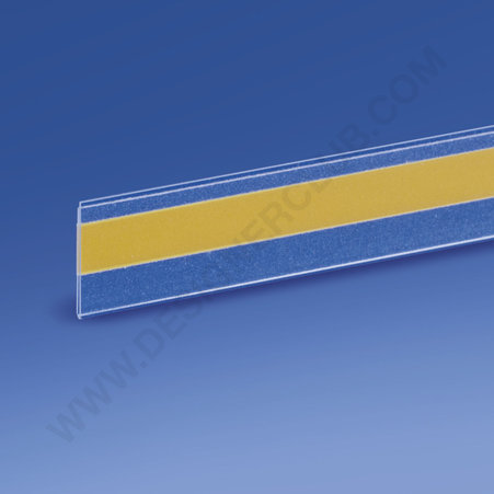 Profilo porta prezzi piatto, 1 piega, adesivo mm. 20 x 1000 pvc cristallo