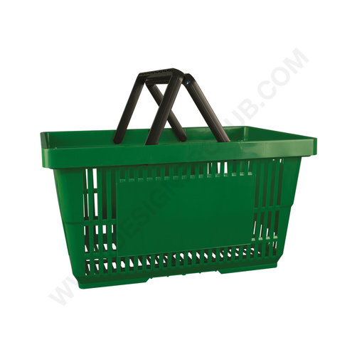 Green shopping basket 28 lt with two handles