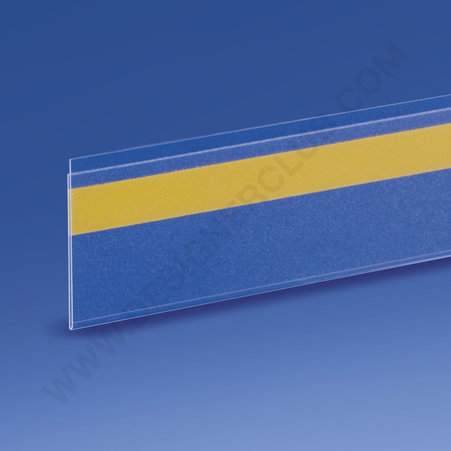 Profilo porta prezzi piatto, 1 piega, adesivo mm. 35 x 1000 pvc cristallo