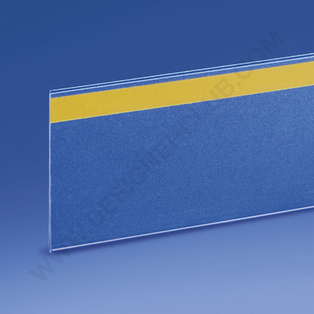 Profilo porta prezzi piatto, 1 piega, adesivo mm. 60 x 1000 pvc cristallo