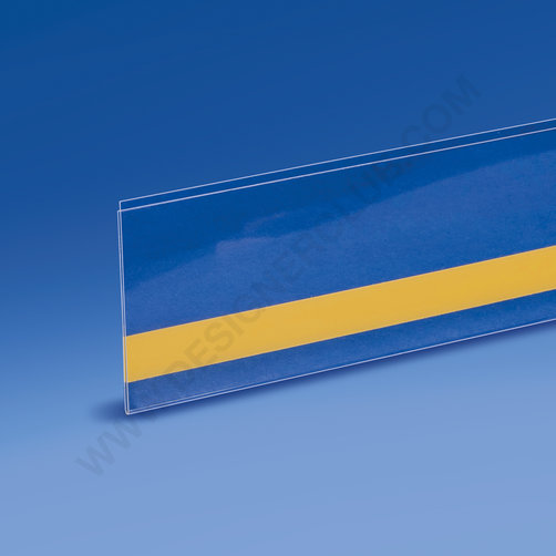 Profilo porta prezzi piatto, 1 piega, adesivo mm. 40 x 1000 in PET cristallo ♻