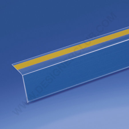 Profil porte-étiquettes adhésif à 105° 30 x 1000 mm. – ailette arrière 20 mm. pvc cristal