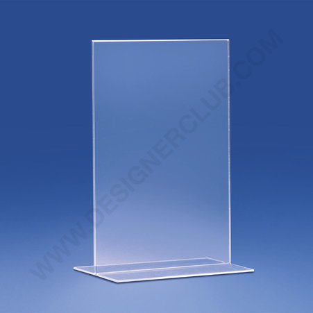 Piegato trasparente a cavalletto verticale a6 - 105 x 150 mm.