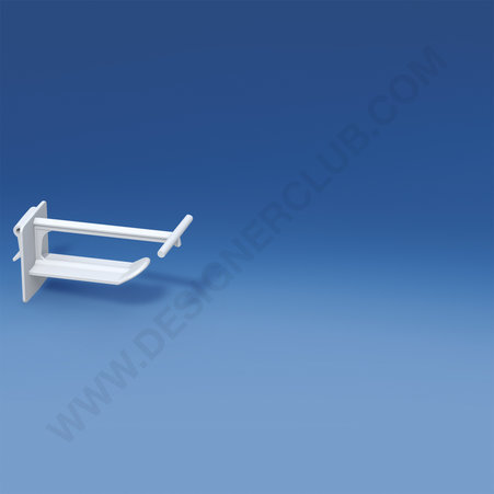 Broche (gancio) in plastica universale larga con supporto porta prezzi - bianca lungh. mm. 50