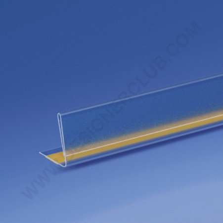 Profil porte-étiquettes incliné 20 x 1000 mm. pvc cristal