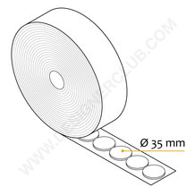Klettverschluss-Pad Durchmesser mm. 35 weiß