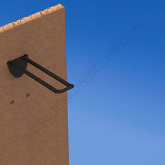 Double plastic prong black with double hook clip for pegboard 100 mm. Whit rounded front for label holders