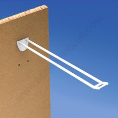 Double prong white for honeycomb panels 16 mm. thick, small price holder, mm. 250