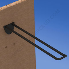 Double plastic prong black with double hook clip for pegboard 200 mm. Whit rounded front for label holders