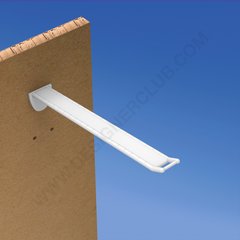 Wide reinforced prong white for honeycomb panels 16 mm. thick, small price holder, mm. 200