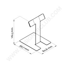 Clear free standing sign holder for cards mm. 95 x 80
