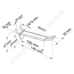 Breiter, verstärkter Zinkenschutz für Wabenplatten mit einer Stärke von 10-12 mm, großer Preishalter, mm. 100