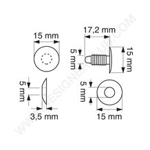 Cabeça dos botões automáticos mm. 15 (sab 15/11) branco