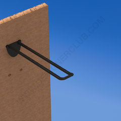 Double plastic prong black with double hook clip for pegboard 150 mm. Whit rounded front for label holders