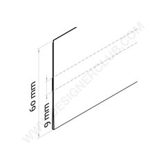 Flat scanner rail – central adhesive mm. 60 x 1000 crystal pvc