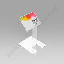 Soporte de señalización transparente de pie para tarjetas mm. 95 x 80
