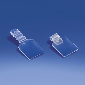 Clear label holder for double prongs with clip diam. mm. 4