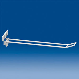 Double plastic prong white mm. 250 with antitheft and big price holder