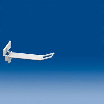 Wide plastic prong white mm. 100 with antitheft and big price holder
