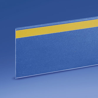 Antiglare adhesive scanner rail for maxi shelf